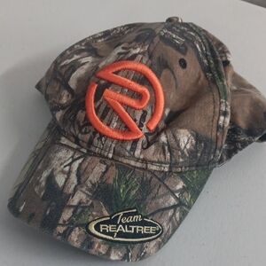 Realtree Camo Hat with Vibrant Orange Emblem